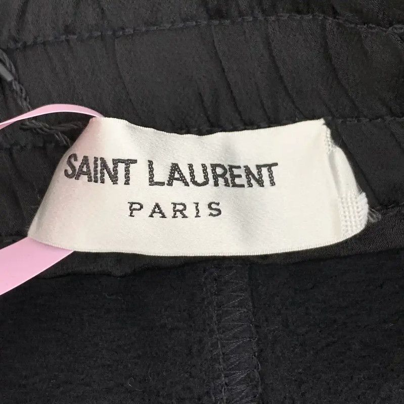 Yves Saint Laurent YSL Black Cotton Casual Pants for Women 0089 Size 23" - 6 Thumbnail