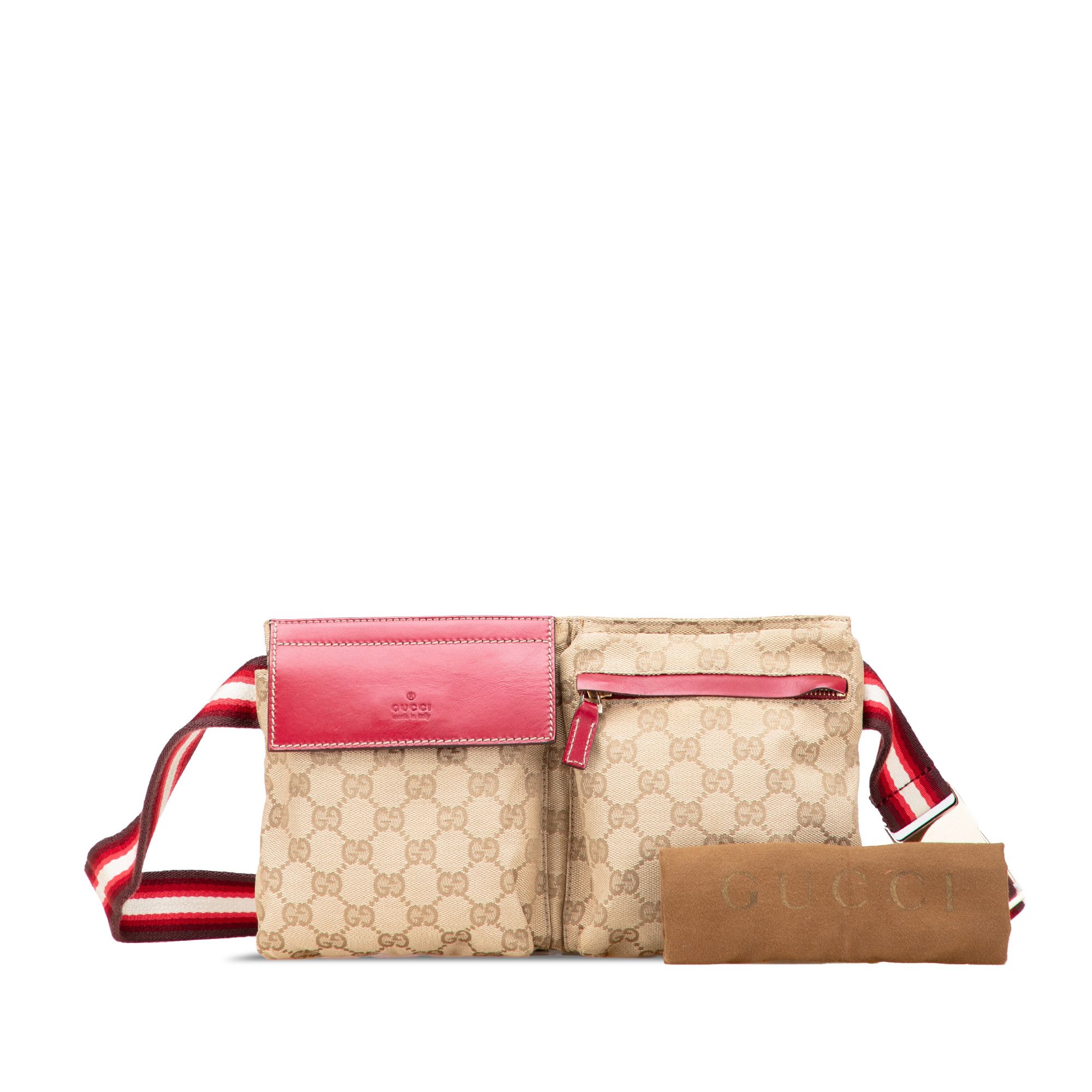 Gucci Gucci GG Canvas Web Double Pocket Belt Bag Size ONE SIZE - 12 Thumbnail