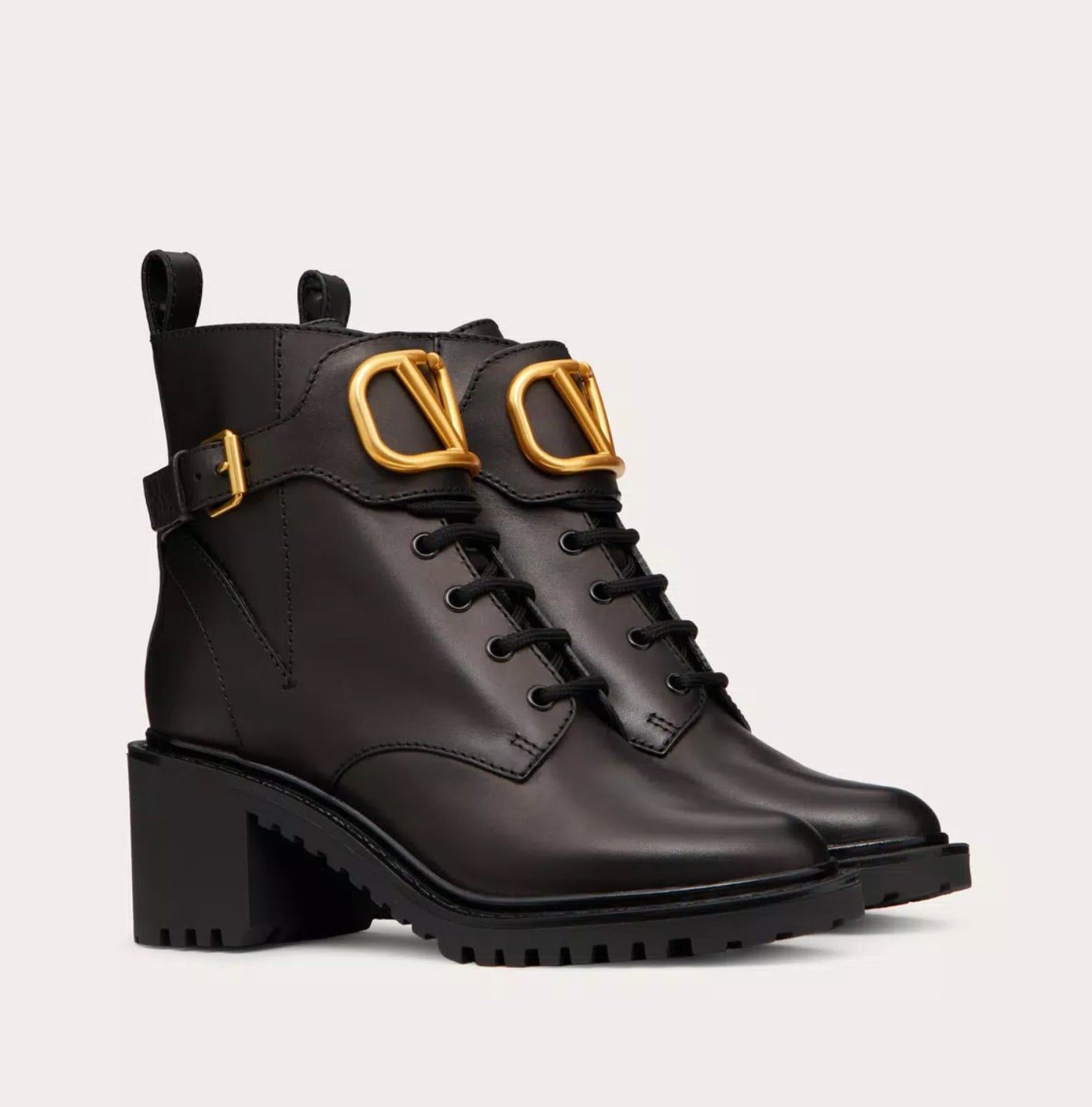 Valentino Valentino Vlogo Signature Calfskin Combat Boots SIZE 39.5 Size ONE SIZE - 2 Thumbnail