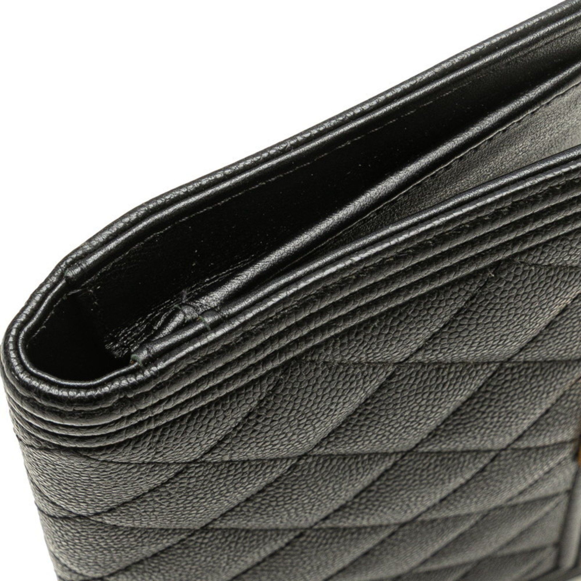Chanel CHANEL Boy Chanel Long Wallet in Black with Antique Gold Hardware and Caviar Leather, Women's Size ONE SIZE - 5 Thumbnail