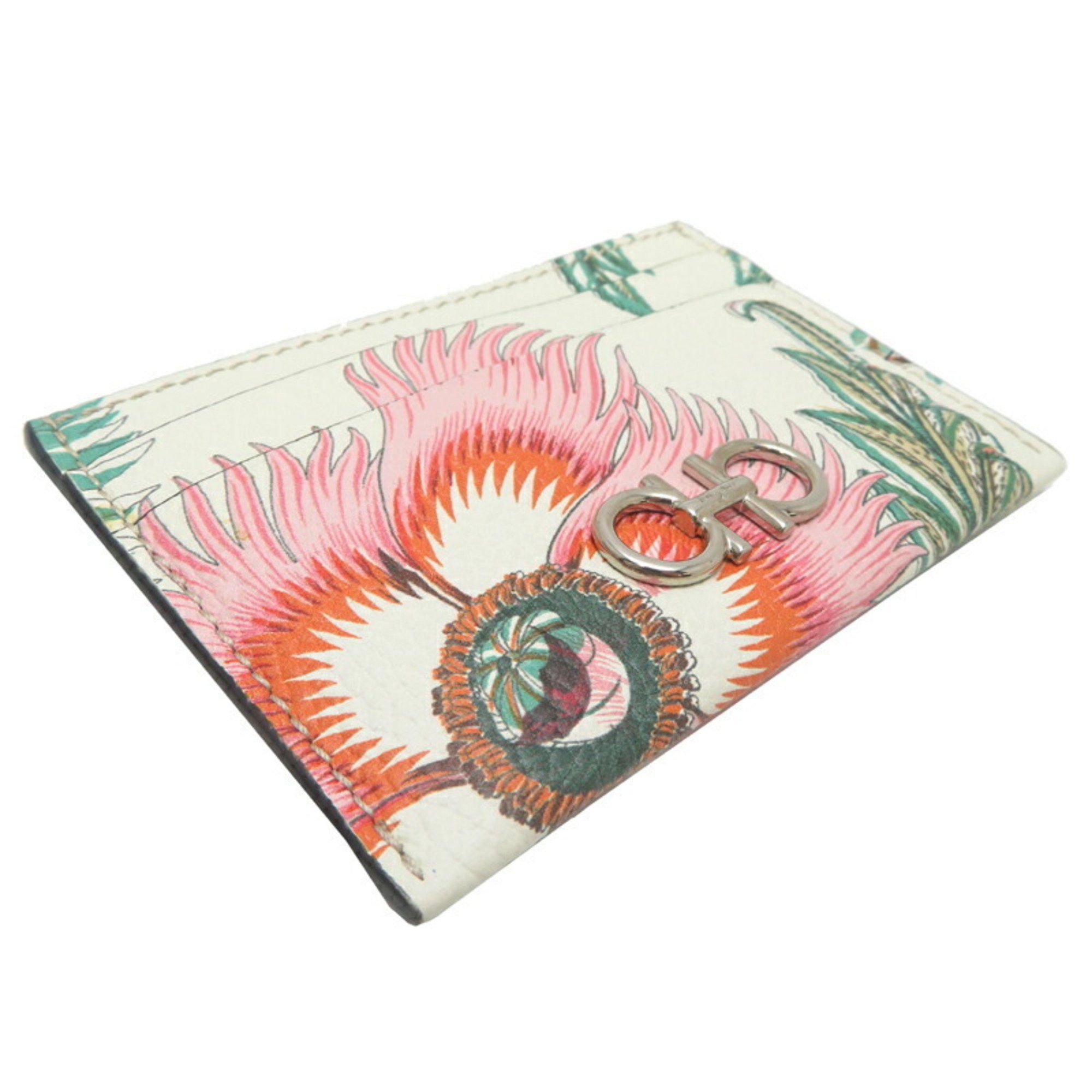 Salvatore Ferragamo Salvatore Ferragamo W Gancini Women's and Men's Leather Card Case in Multicolor Size ONE SIZE - 3 Thumbnail