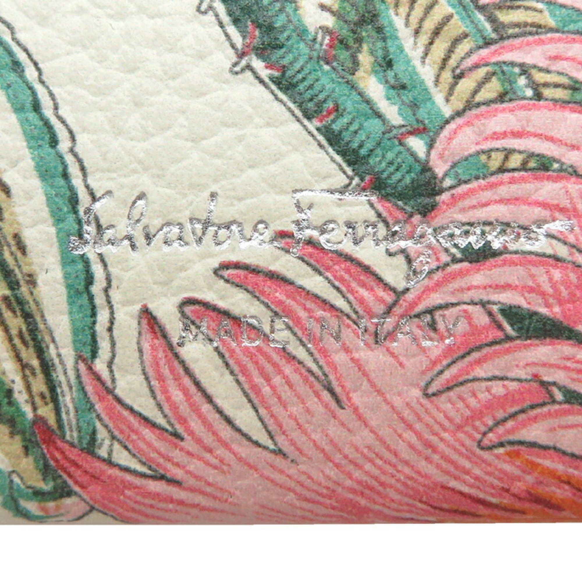 Salvatore Ferragamo Salvatore Ferragamo W Gancini Women's and Men's Leather Card Case in Multicolor Size ONE SIZE - 6 Thumbnail