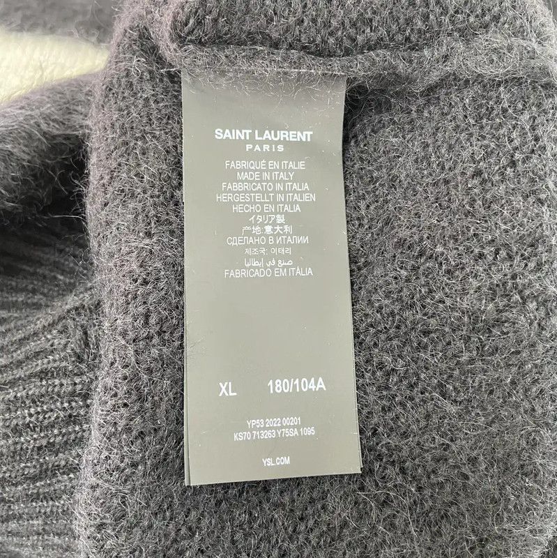 Yves Saint Laurent YSL Large Black Mohair Long Sleeve Knit Sweater 0089 Size XL / US 12-14 / IT 48-50 - 7 Thumbnail