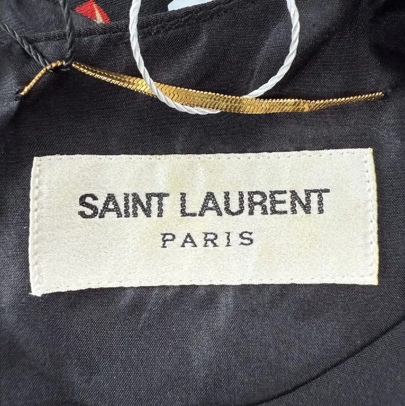 Yves Saint Laurent YSL Black Silk Women's Dress with Heart Print 0089 Size L / US 10 / IT 46 - 3 Thumbnail