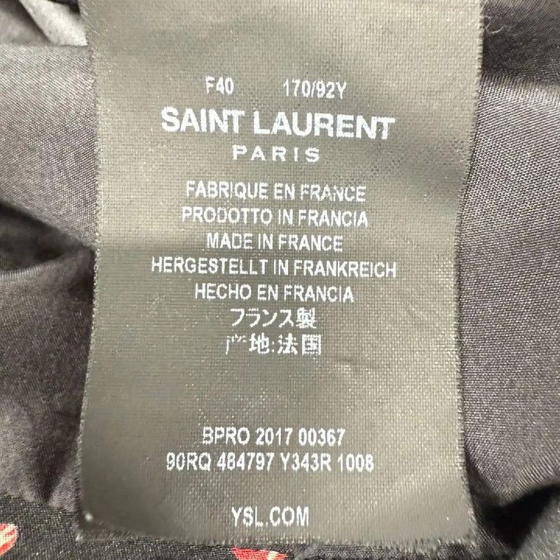 Yves Saint Laurent YSL Black Silk Women's Dress with Heart Print 0089 Size L / US 10 / IT 46 - 4 Thumbnail
