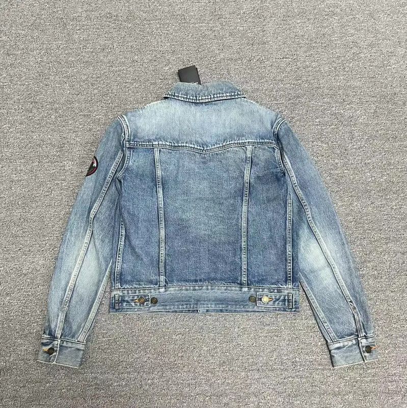 Yves Saint Laurent YSL Denim Jacket in Blue with Logo 0089 Size S / US 4 / IT 40 - 2 Thumbnail
