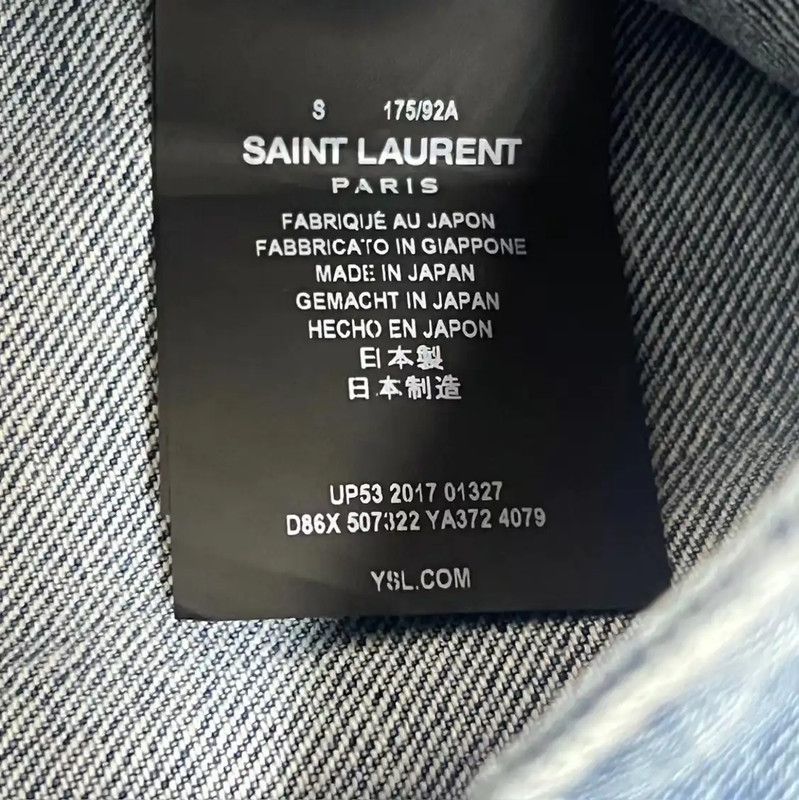 Yves Saint Laurent YSL Denim Jacket in Blue with Logo 0089 Size S / US 4 / IT 40 - 5 Thumbnail
