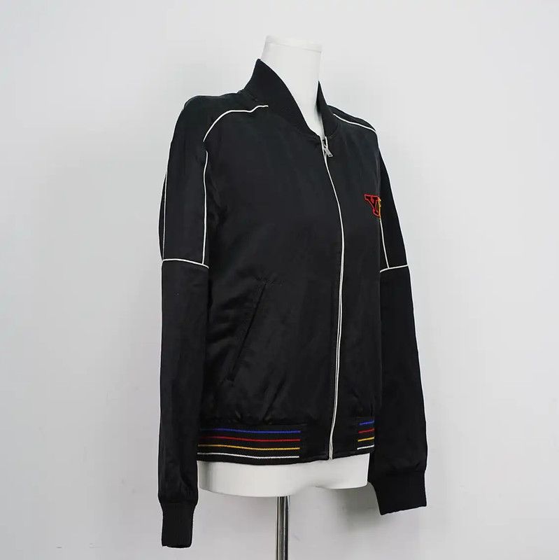 Yves Saint Laurent YSL Black Polyester Logo Jacket for Women 0089 Size L / US 10 / IT 46 - 4 Thumbnail