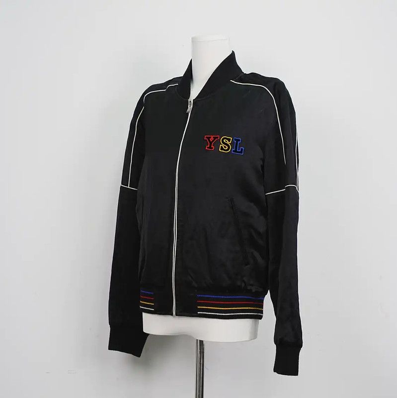 Yves Saint Laurent YSL Black Polyester Logo Jacket for Women 0089 Size L / US 10 / IT 46 - 3 Thumbnail