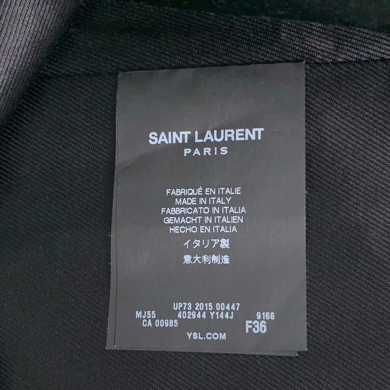 Yves Saint Laurent YSL Color-Block Wool Blend Women's Coat 0089 Size XS / US 0-2 / IT 36-38 - 7 Thumbnail