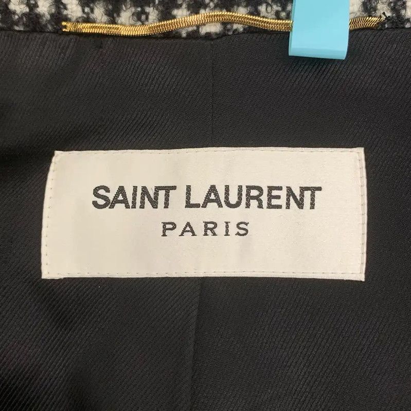Yves Saint Laurent YSL Color-Block Wool Blend Women's Coat 0089 Size XS / US 0-2 / IT 36-38 - 6 Thumbnail