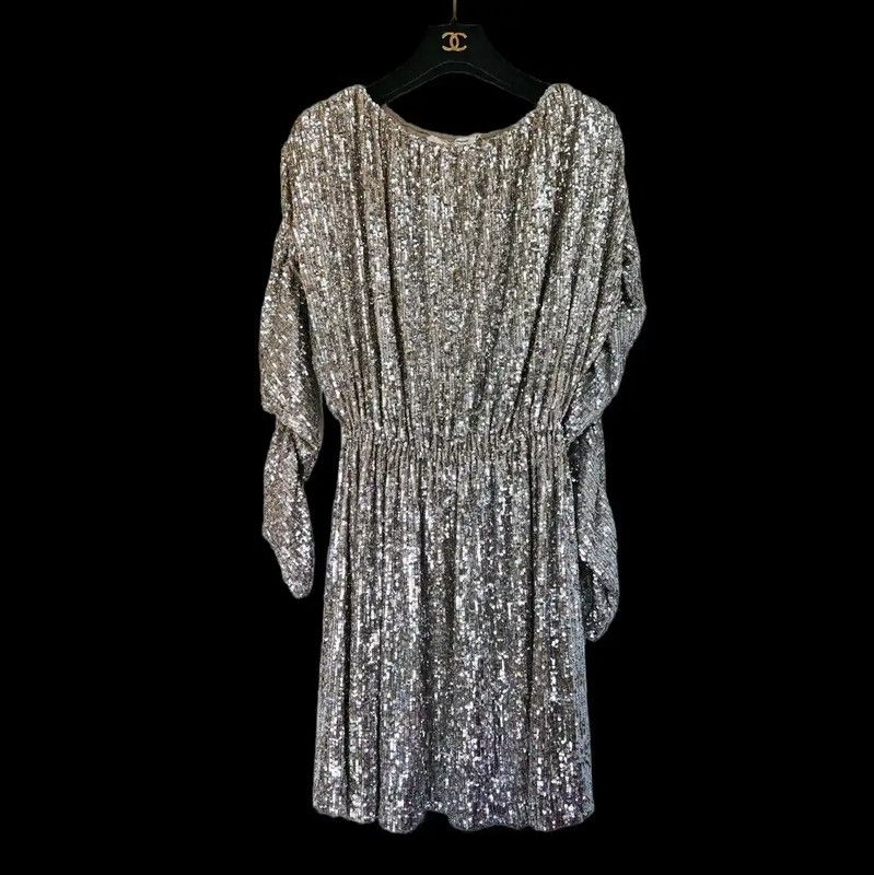 Yves Saint Laurent YSL Elegant Spring Cocktail Long Sleeve Dress 0089 Size S / US 4 / IT 40 - 2 Thumbnail