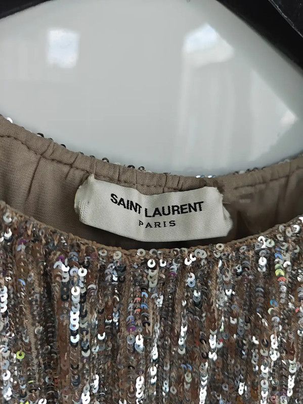 Yves Saint Laurent YSL Elegant Spring Cocktail Long Sleeve Dress 0089 Size S / US 4 / IT 40 - 4 Thumbnail