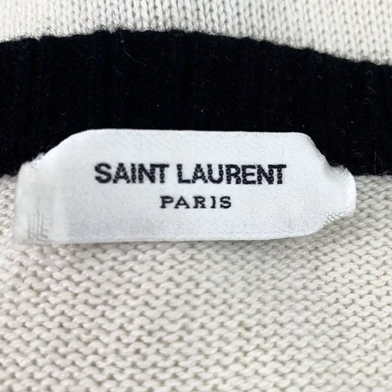 Yves Saint Laurent YSL Beige Women's Cardigan with Black Trim 0089 Size M / US 6-8 / IT 42-44 - 5 Thumbnail