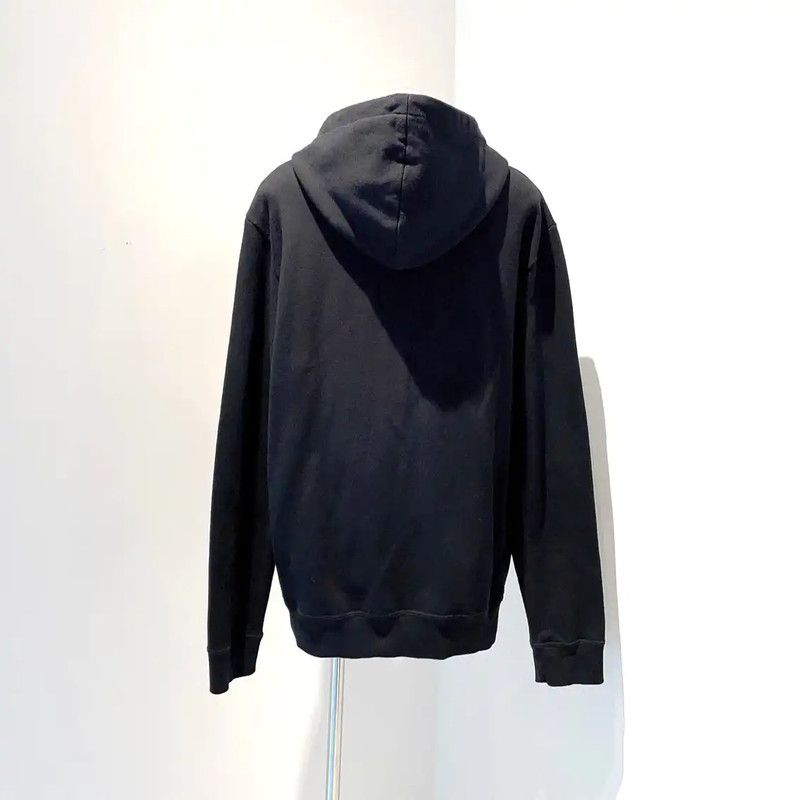 Yves Saint Laurent YSL Black Cotton Long Sleeve Hoodie 0089 Size M / US 6-8 / IT 42-44 - 2 Thumbnail
