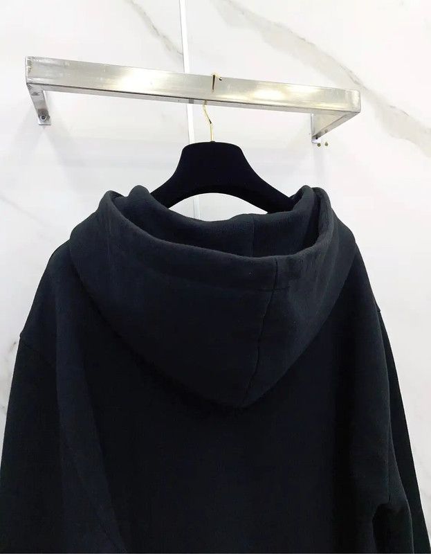 Yves Saint Laurent YSL Black Cotton Long Sleeve Hoodie 0089 Size M / US 6-8 / IT 42-44 - 8 Thumbnail