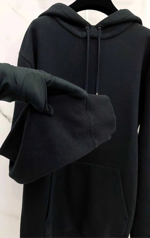 Yves Saint Laurent YSL Black Cotton Long Sleeve Hoodie 0089 Size M / US 6-8 / IT 42-44 - 7 Thumbnail