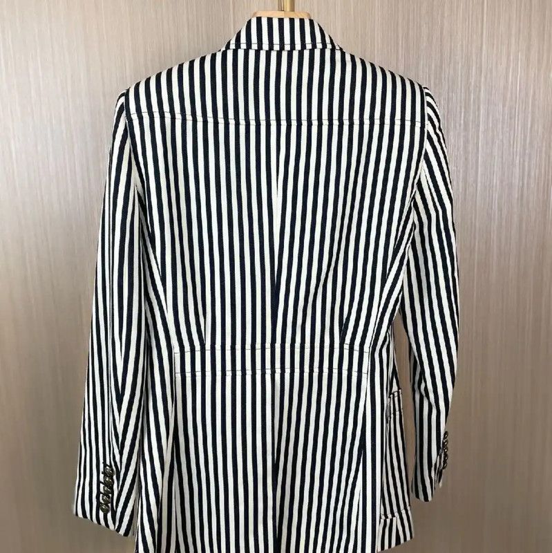 YSL Striped Cotton Blazer for Women 0089