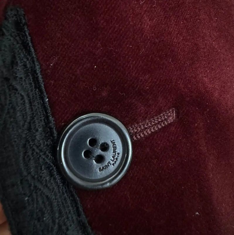 Yves Saint Laurent YSL Burgundy Women's Coat Size S 0089 Size S / US 4 / IT 40 - 3 Thumbnail
