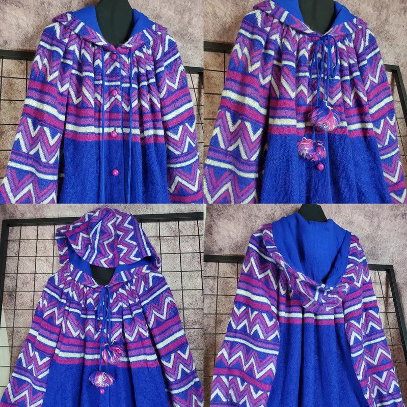 Yves Saint Laurent YSL Blue Wool Blend Patterned Cardigan for Women 0089 Size M / US 6-8 / IT 42-44 - 3 Thumbnail