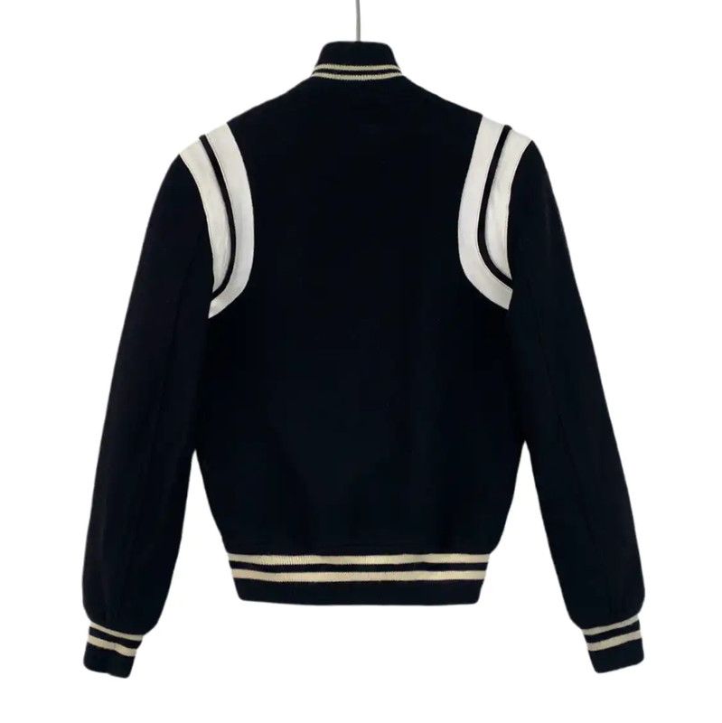 Yves Saint Laurent YSL Black Women's Varsity Jacket 0089 Size ONE SIZE - 2 Thumbnail