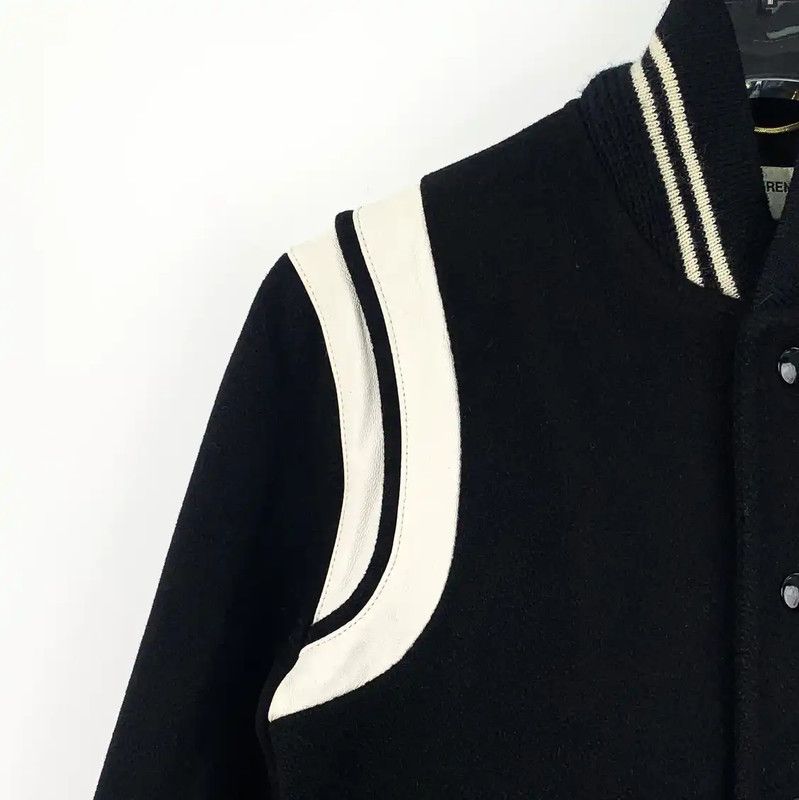 Yves Saint Laurent YSL Black Women's Varsity Jacket 0089 Size ONE SIZE - 3 Thumbnail