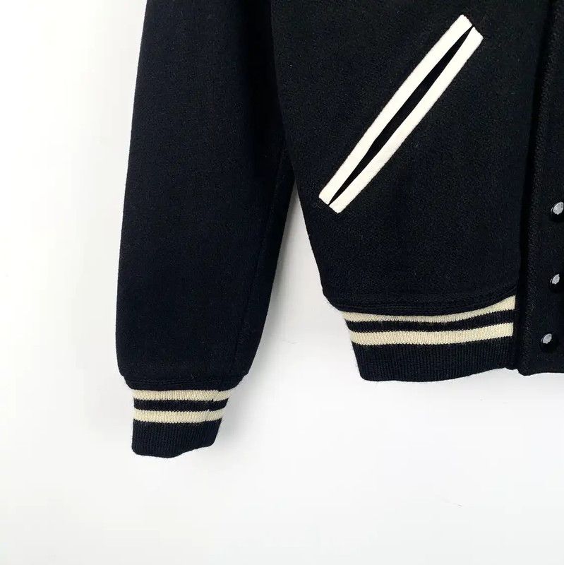 Yves Saint Laurent YSL Black Women's Varsity Jacket 0089 Size ONE SIZE - 4 Thumbnail