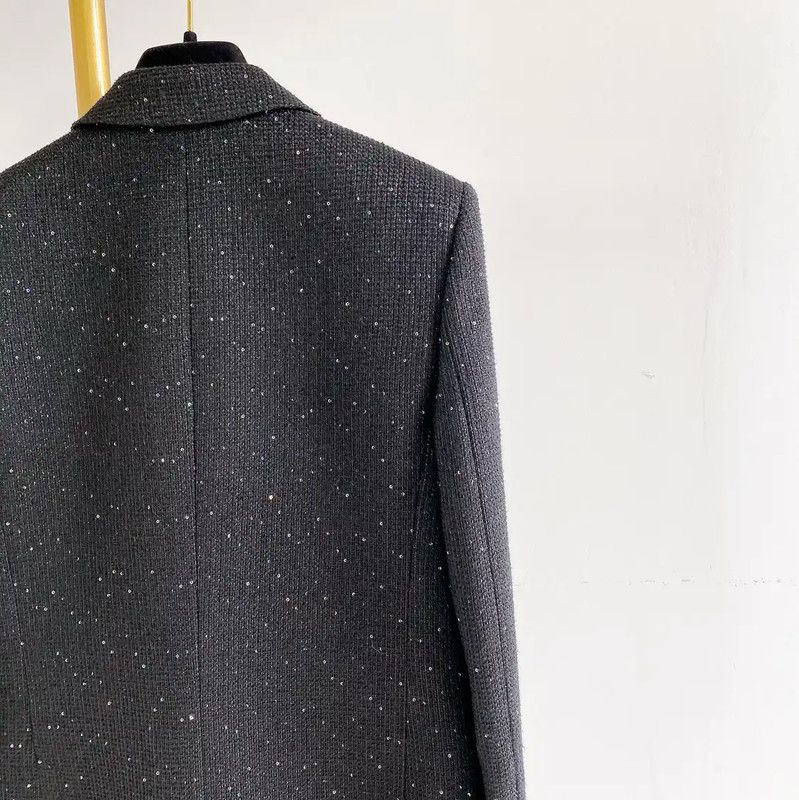 Yves Saint Laurent YSL Black Polyester Spring Autumn Women's Jacket 0089 Size S / US 4 / IT 40 - 6 Thumbnail