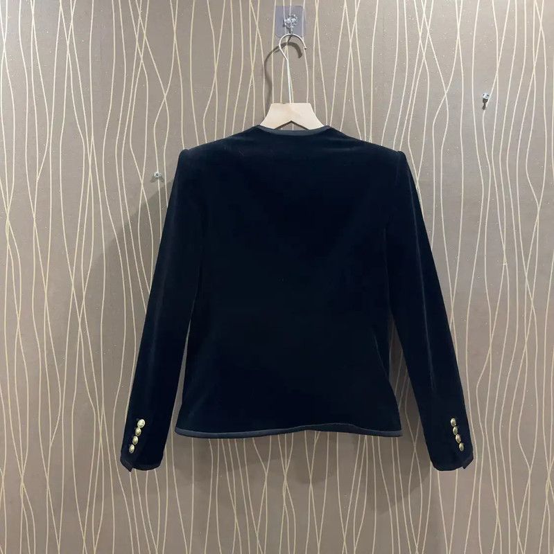 Yves Saint Laurent YSL Black Cotton Women's Jacket Size S 0089 Size S / US 4 / IT 40 - 2 Thumbnail
