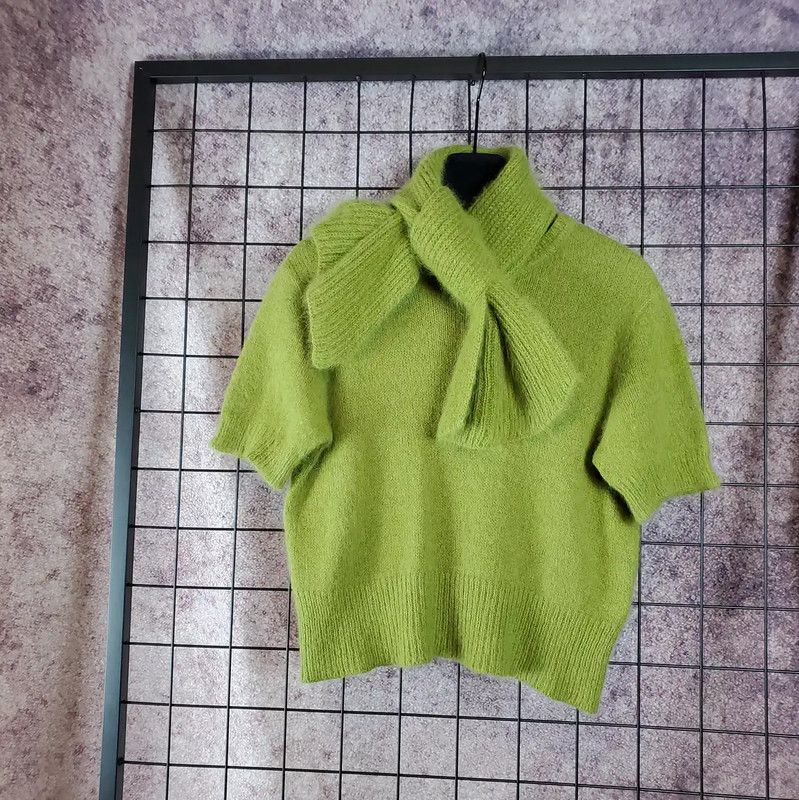Yves Saint Laurent YSL Lightweight Green Cashmere Knit Top 0089 Size M / US 6-8 / IT 42-44 - 10 Thumbnail