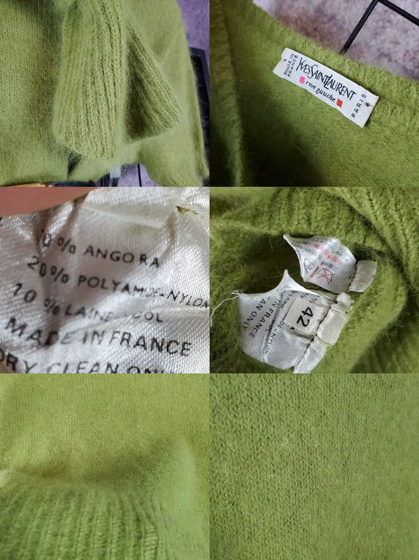 Yves Saint Laurent YSL Lightweight Green Cashmere Knit Top 0089 Size M / US 6-8 / IT 42-44 - 7 Thumbnail