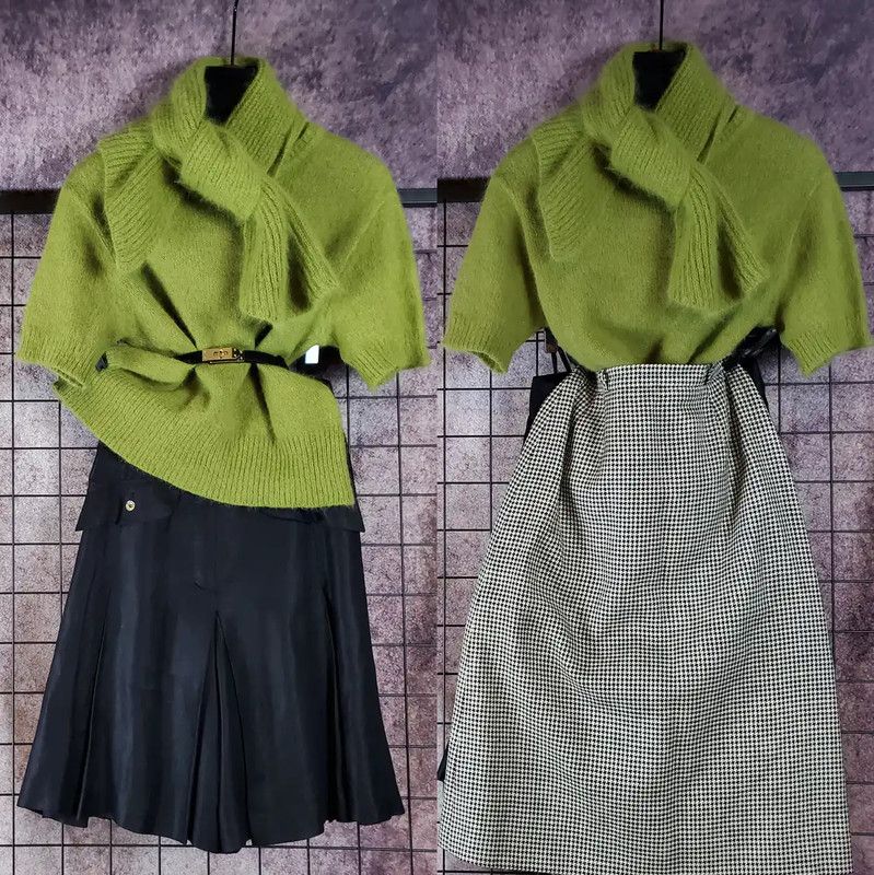 Yves Saint Laurent YSL Lightweight Green Cashmere Knit Top 0089 Size M / US 6-8 / IT 42-44 - 2 Thumbnail