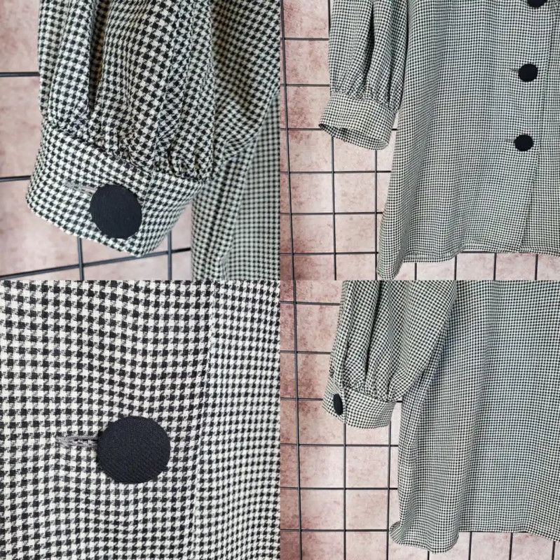 Yves Saint Laurent YSL Summer White Wool Houndstooth Cardigan 0089 Size M / US 6-8 / IT 42-44 - 5 Thumbnail