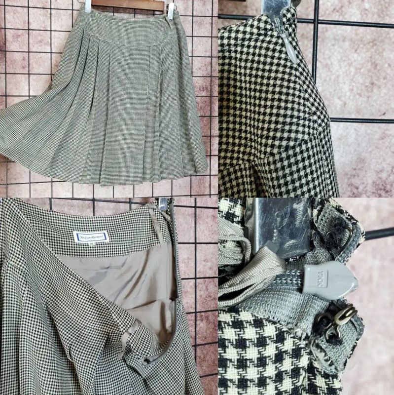 Yves Saint Laurent YSL Summer White Wool Houndstooth Cardigan 0089 Size M / US 6-8 / IT 42-44 - 6 Thumbnail