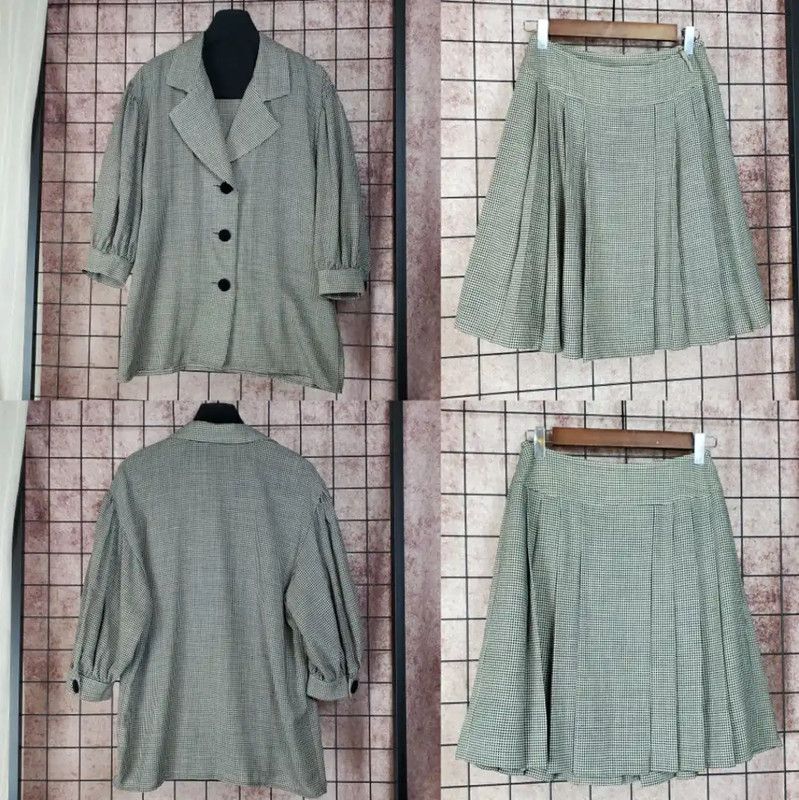 Yves Saint Laurent YSL Summer White Wool Houndstooth Cardigan 0089 Size M / US 6-8 / IT 42-44 - 2 Thumbnail