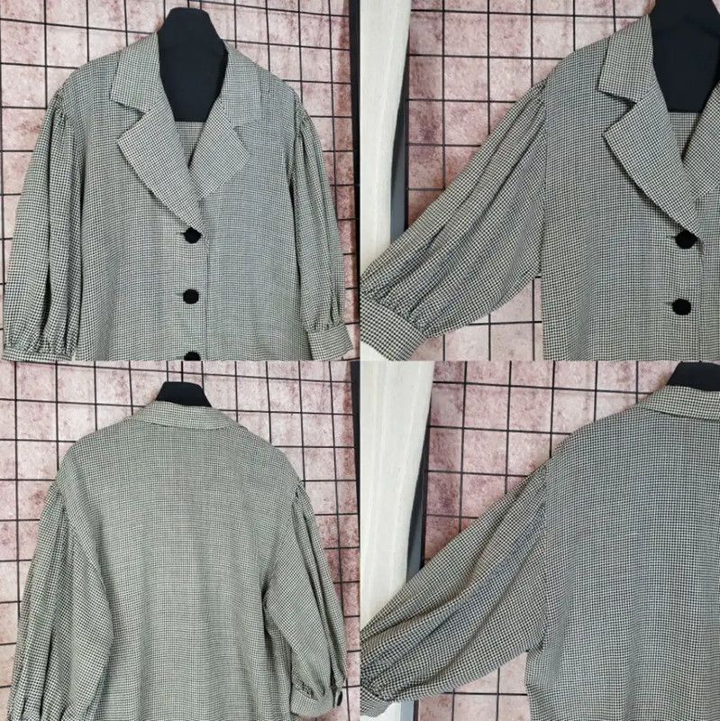 Yves Saint Laurent YSL Summer White Wool Houndstooth Cardigan 0089 Size M / US 6-8 / IT 42-44 - 3 Thumbnail