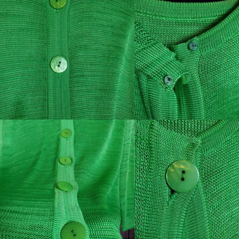 Yves Saint Laurent YSL Green Long Sleeve Knit Top for Women 0089 Size M / US 6-8 / IT 42-44 - 9 Thumbnail