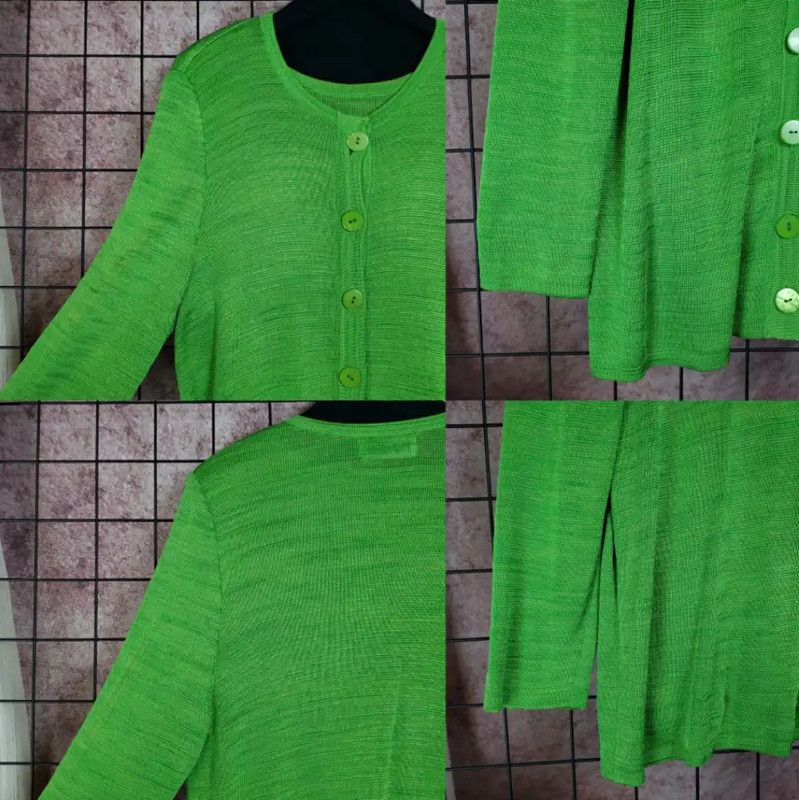 Yves Saint Laurent YSL Green Long Sleeve Knit Top for Women 0089 Size M / US 6-8 / IT 42-44 - 8 Thumbnail