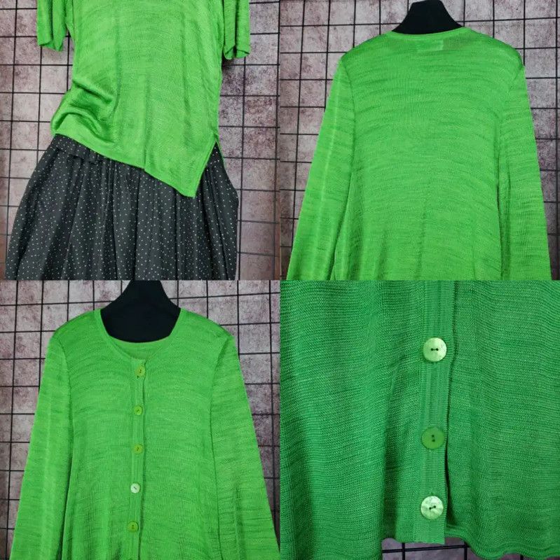 Yves Saint Laurent YSL Green Long Sleeve Knit Top for Women 0089 Size M / US 6-8 / IT 42-44 - 4 Thumbnail