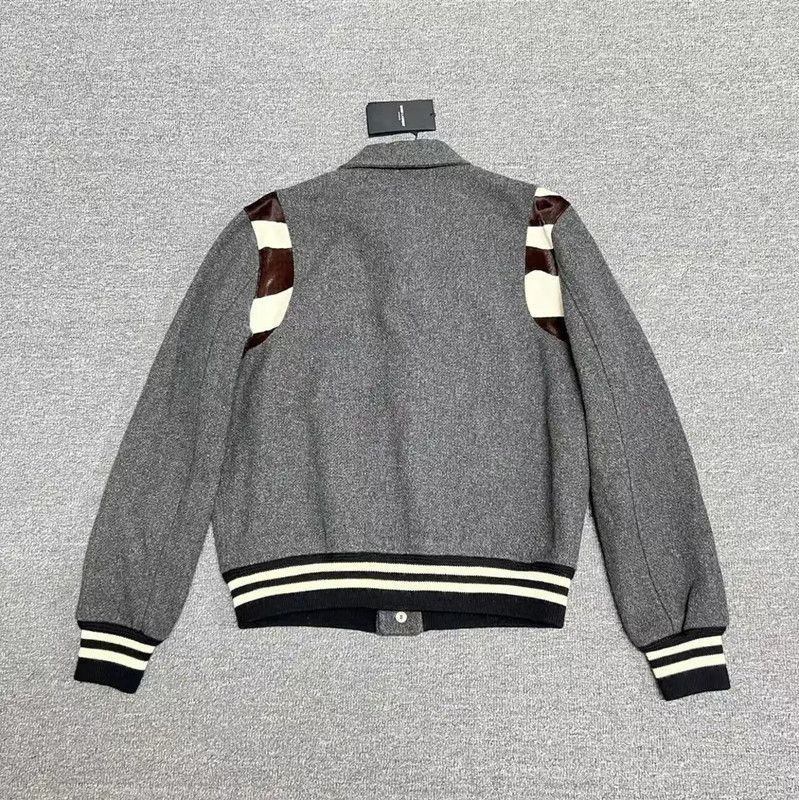 Yves Saint Laurent YSL Gray Cotton Striped Logo Women's Jacket 0089 Size S / US 4 / IT 40 - 2 Thumbnail