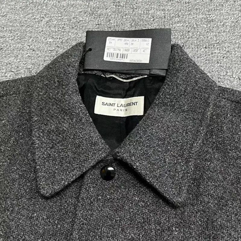 Yves Saint Laurent YSL Gray Cotton Striped Logo Women's Jacket 0089 Size S / US 4 / IT 40 - 3 Thumbnail