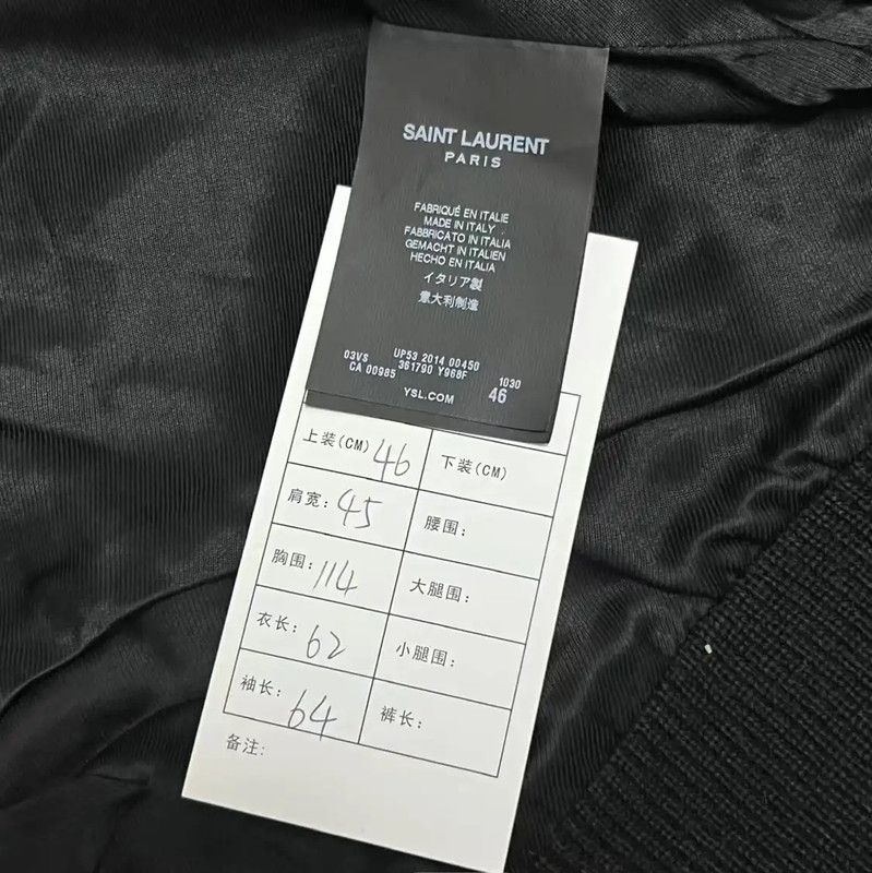Yves Saint Laurent YSL Gray Cotton Striped Logo Women's Jacket 0089 Size S / US 4 / IT 40 - 5 Thumbnail