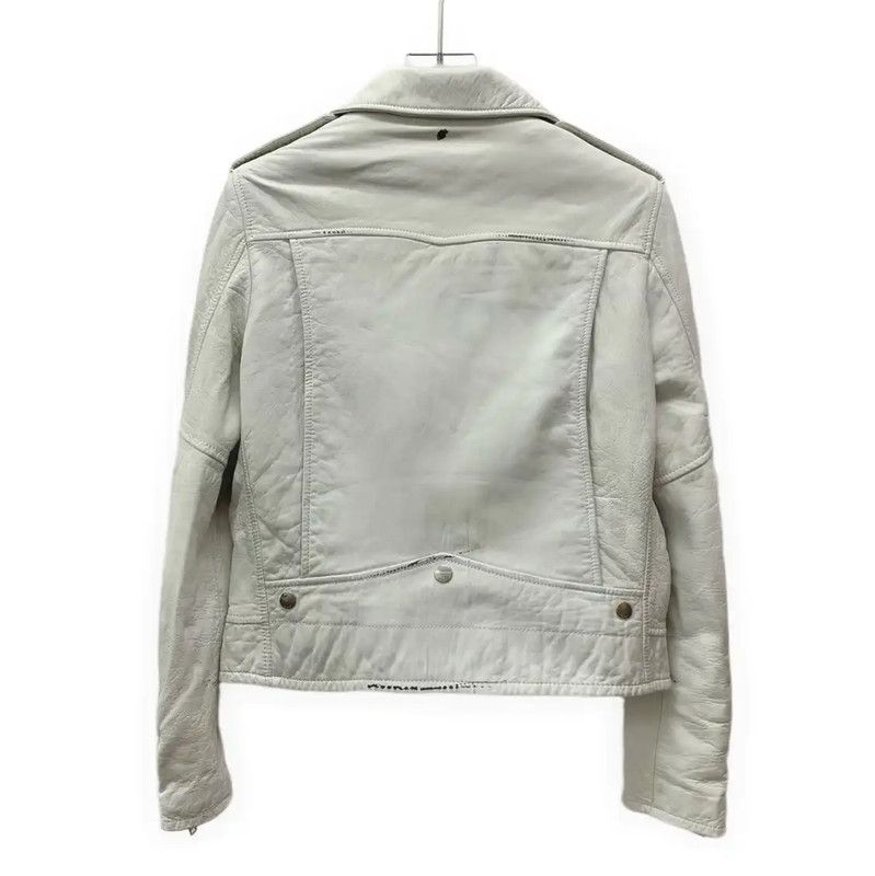 Yves Saint Laurent Saint Laurent White Leather Jacket for Women 0089 Size XS / US 0-2 / IT 36-38 - 2 Thumbnail