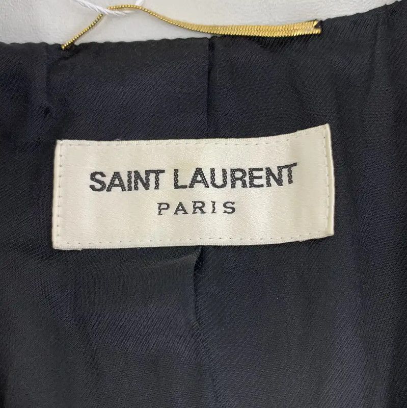 Yves Saint Laurent Saint Laurent White Leather Jacket for Women 0089 Size XS / US 0-2 / IT 36-38 - 5 Thumbnail