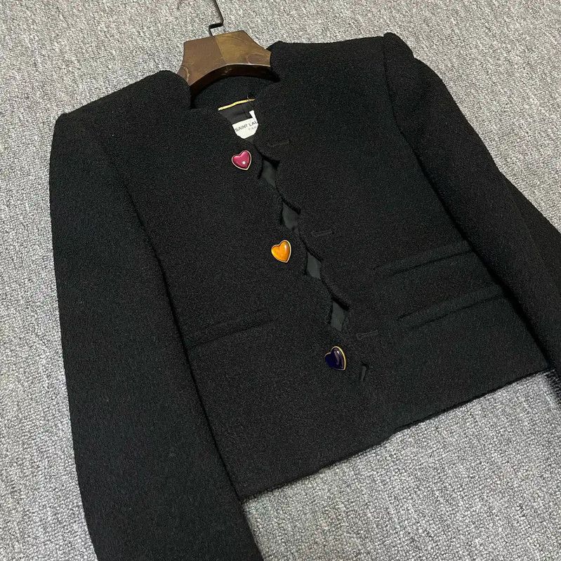 Yves Saint Laurent YSL Black Wool Women's Jacket for Spring and Autumn 0089 Size M / US 6-8 / IT 42-44 - 3 Thumbnail