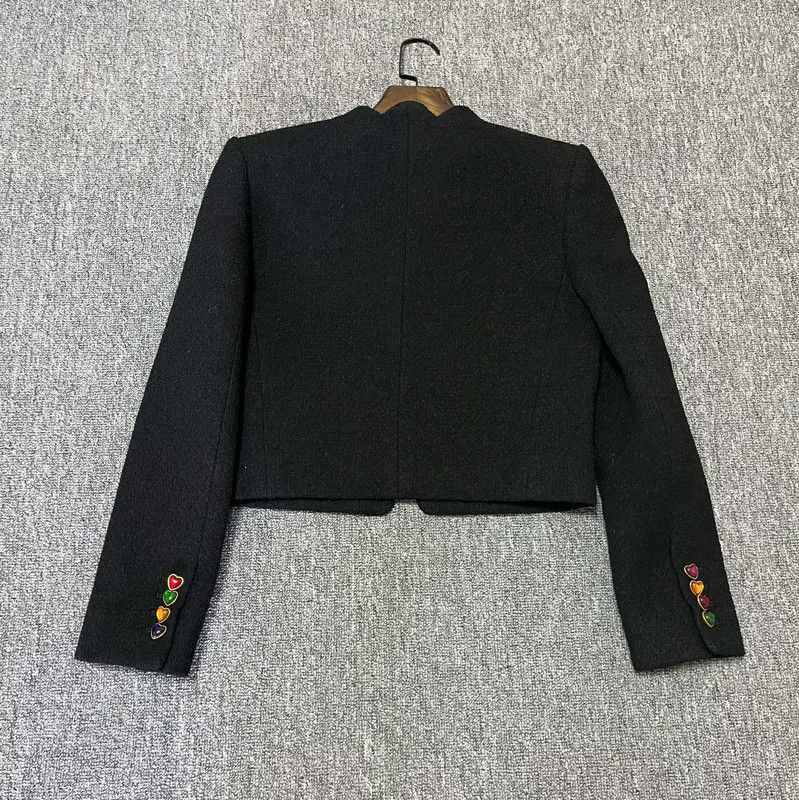 Yves Saint Laurent YSL Black Wool Women's Jacket for Spring and Autumn 0089 Size M / US 6-8 / IT 42-44 - 2 Thumbnail