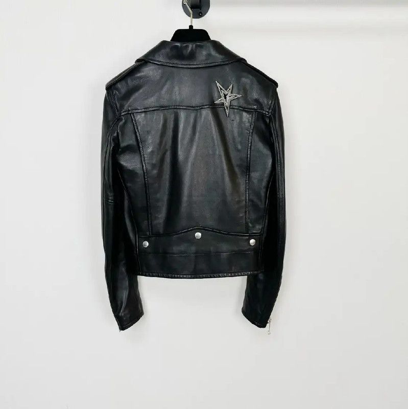Yves Saint Laurent YSL Black Leather Women's Jacket Size S 0089 Size S / US 4 / IT 40 - 2 Thumbnail