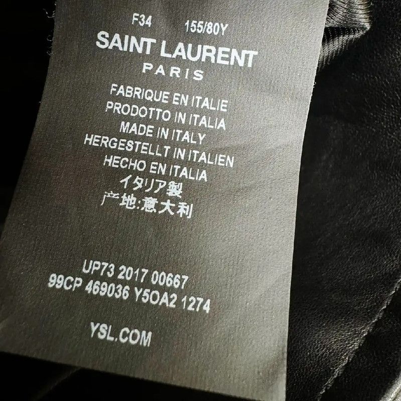 Yves Saint Laurent YSL Black Leather Women's Jacket Size S 0089 Size S / US 4 / IT 40 - 5 Thumbnail