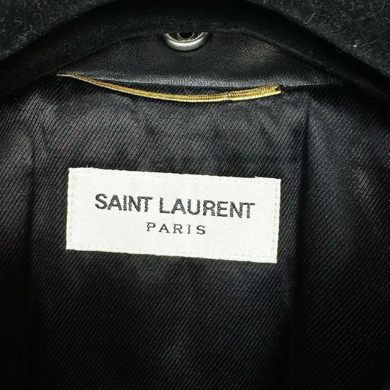 Yves Saint Laurent YSL Black Leather Women's Jacket Size S 0089 Size S / US 4 / IT 40 - 3 Thumbnail