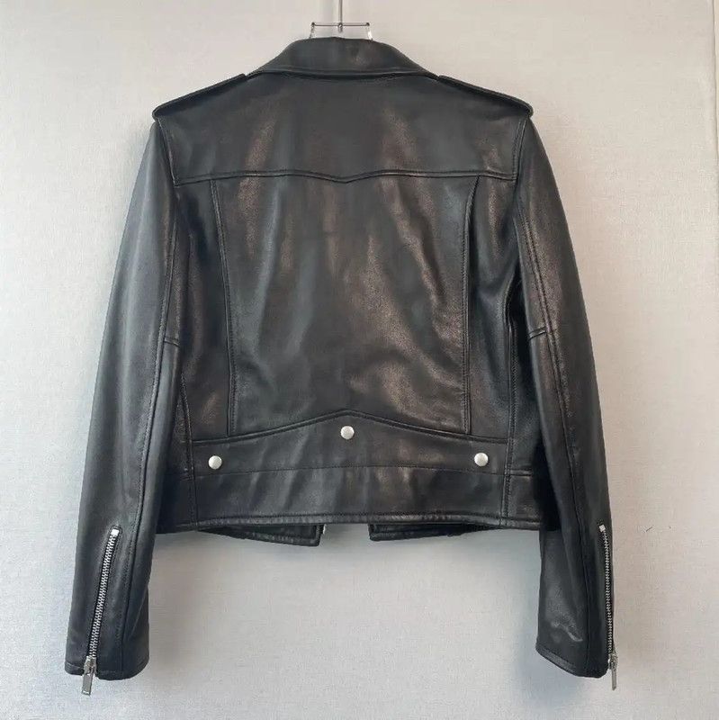 Yves Saint Laurent YSL Black Leather Women's Jacket Size S 0089 Size S / US 4 / IT 40 - 2 Thumbnail